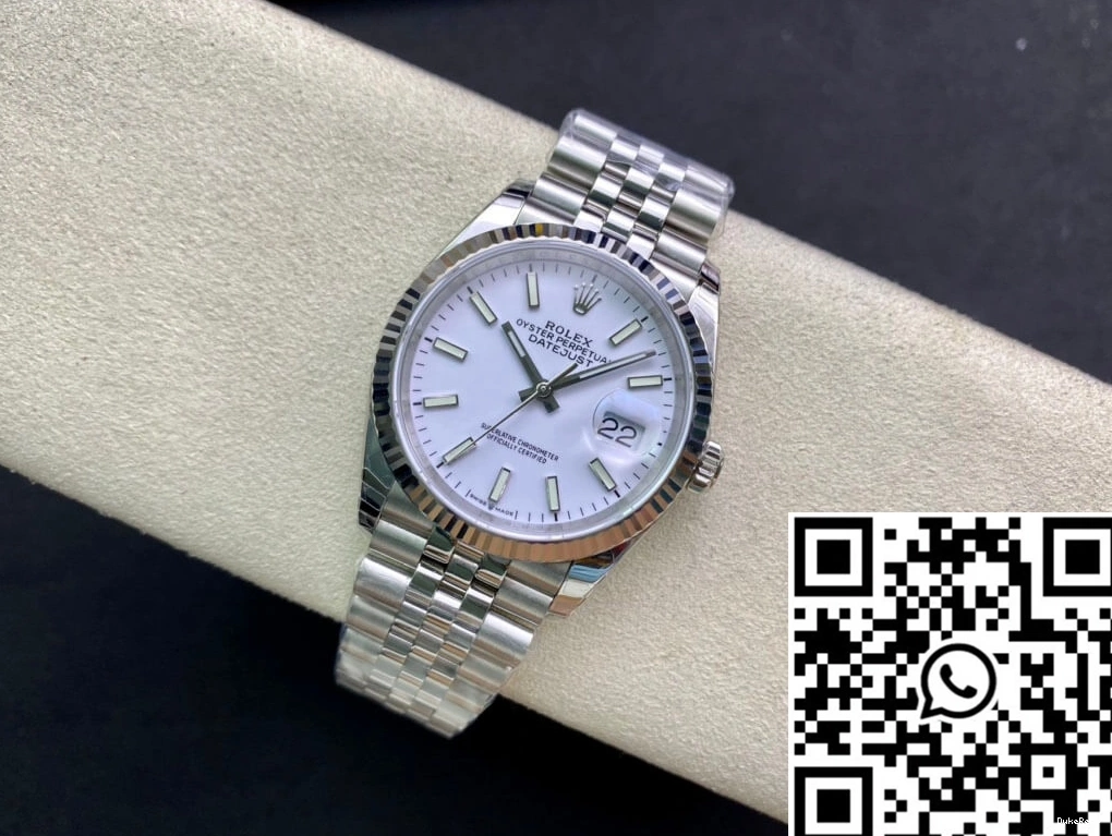 White Factory Rolex Stainless Dial Steel EW Datejust 36MM 1018